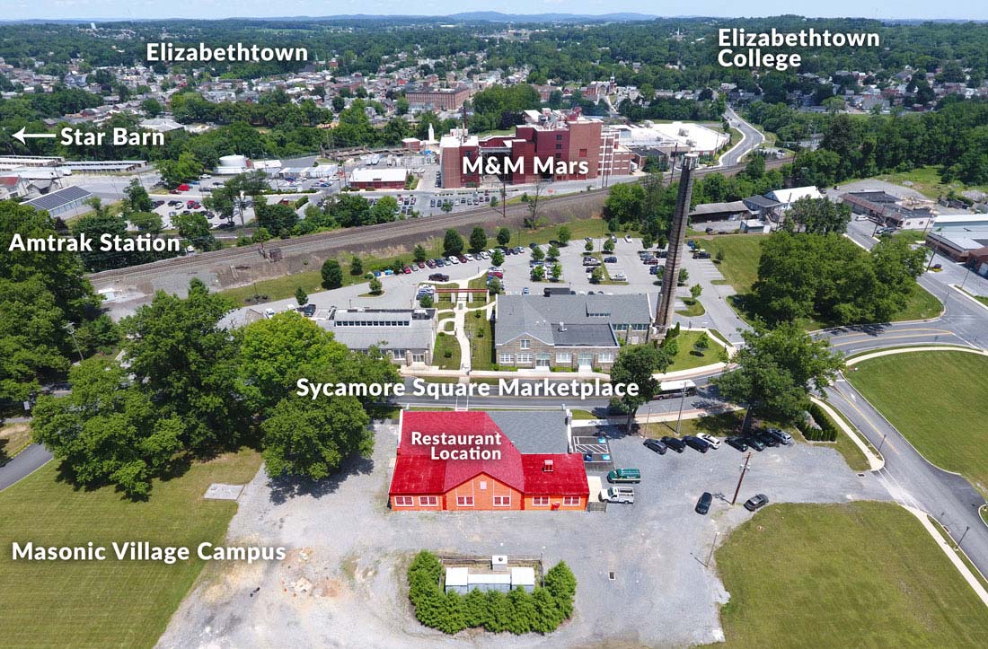 Sycamore Square Marketplace Aerial View